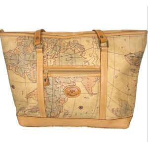 Allen Edward AE Vinyl World World Map Travel Bag